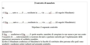 Fac Simile Mandato Con Rappresentanza Word E Pdf