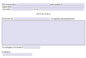 Fac Simile Ricevuta Consegna Documenti A Mano Word E PDF