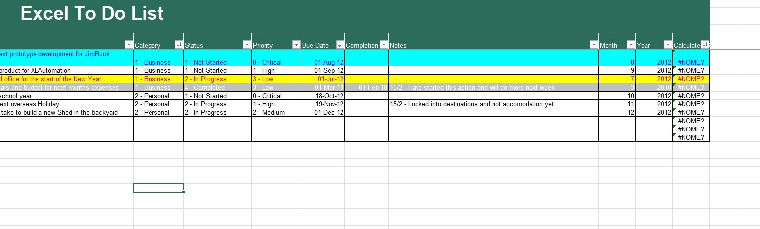 SCADENZARIO EXCEL