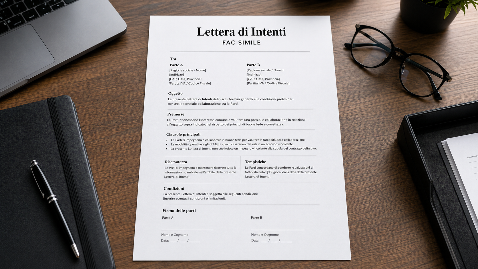 Modello Lettera di Intenti