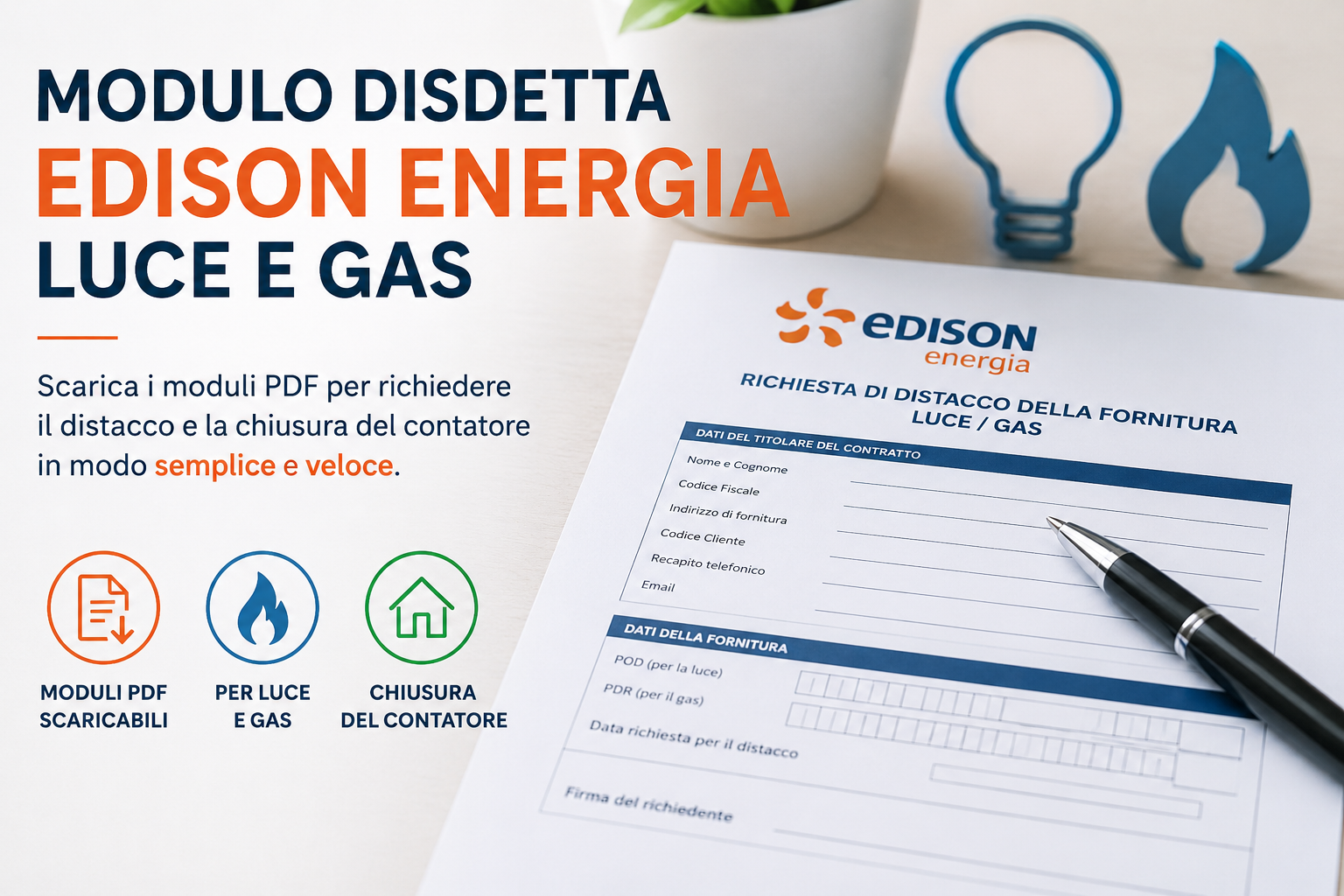 Modulo Disdetta Edison Energia