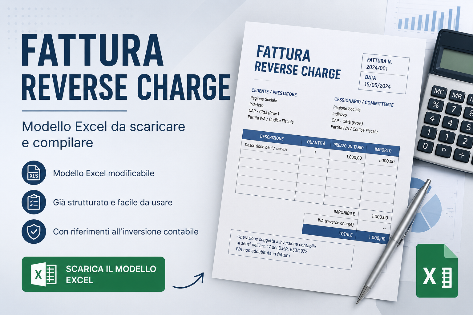 Fac Simile Fattura Reverse Charge