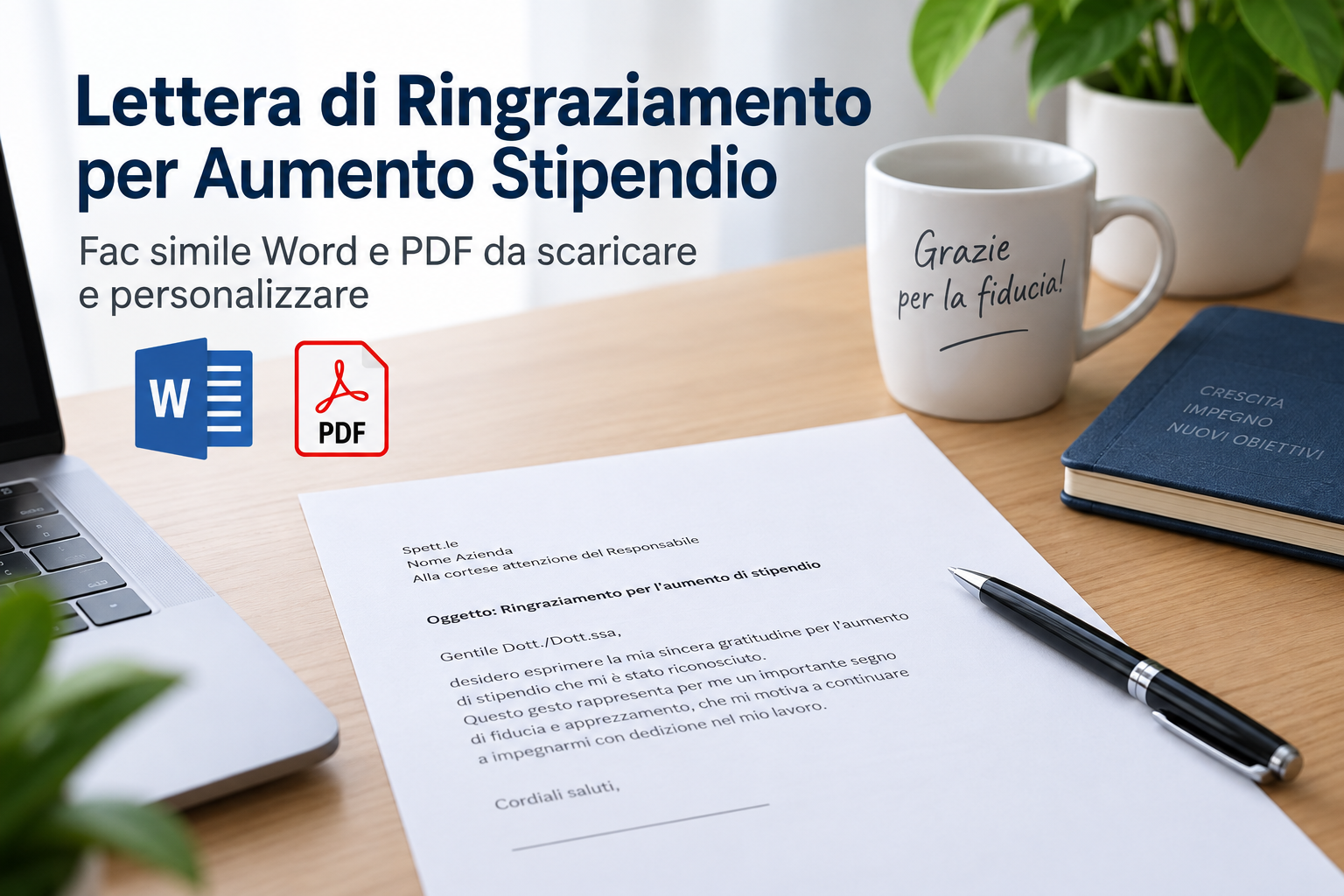 Fac Simile Ringraziamento per Aumento Stipendio Word e PDF