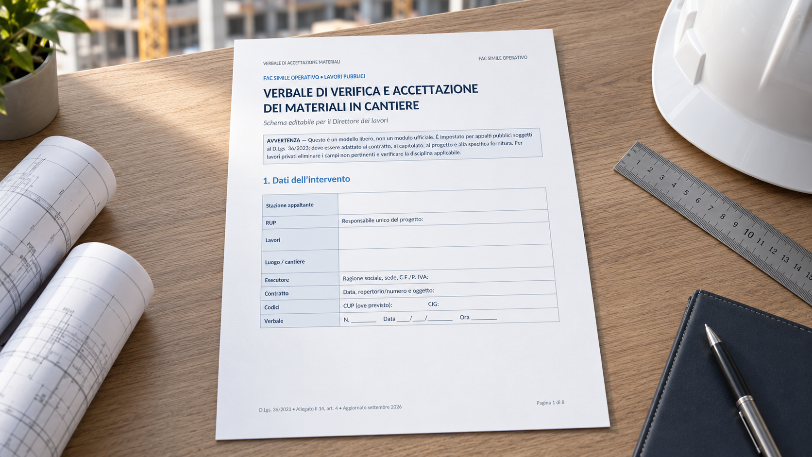 Fac Simile Verbale Accettazione Materiali Word e PDF