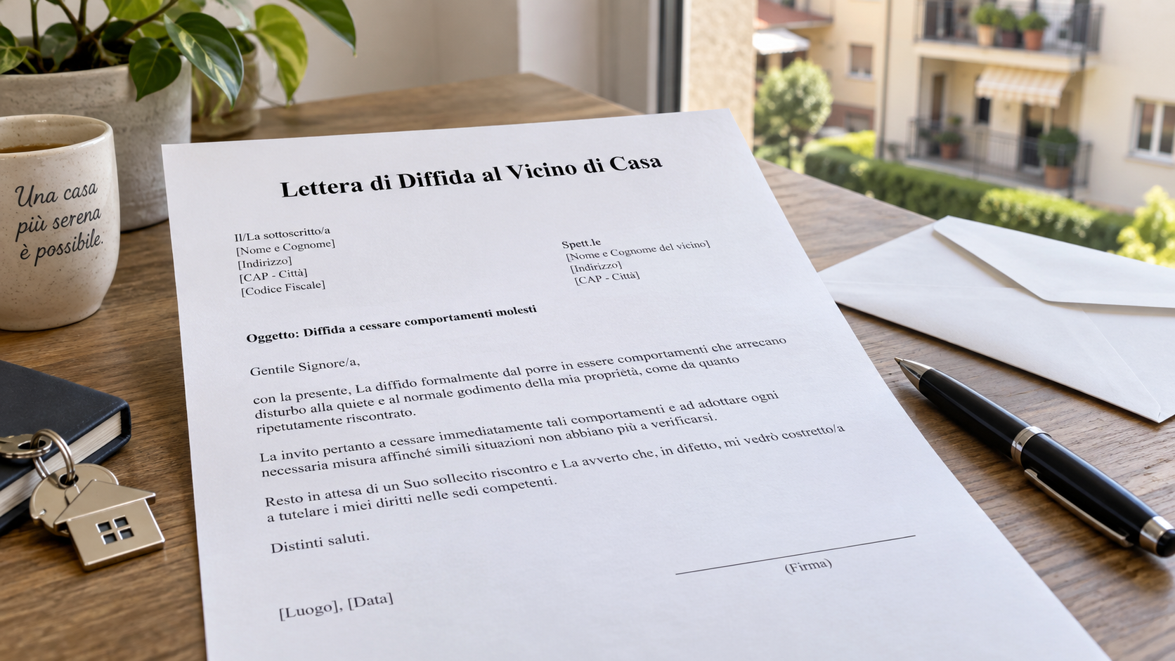 Fac Simile Lettera di Diffida al Vicino di Casa Word e PDF