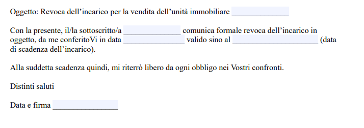 Modulo Disdetta Agenzia Immobiliare