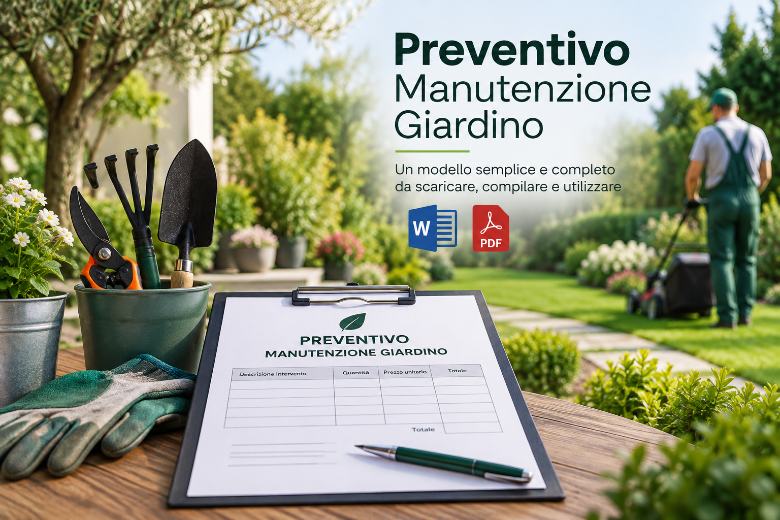 Fac Simile Preventivo Manutenzione Giardino Word e PDF