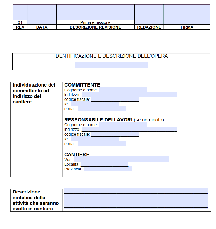 Modulo POS Semplificato Word e PDF da Scaricare