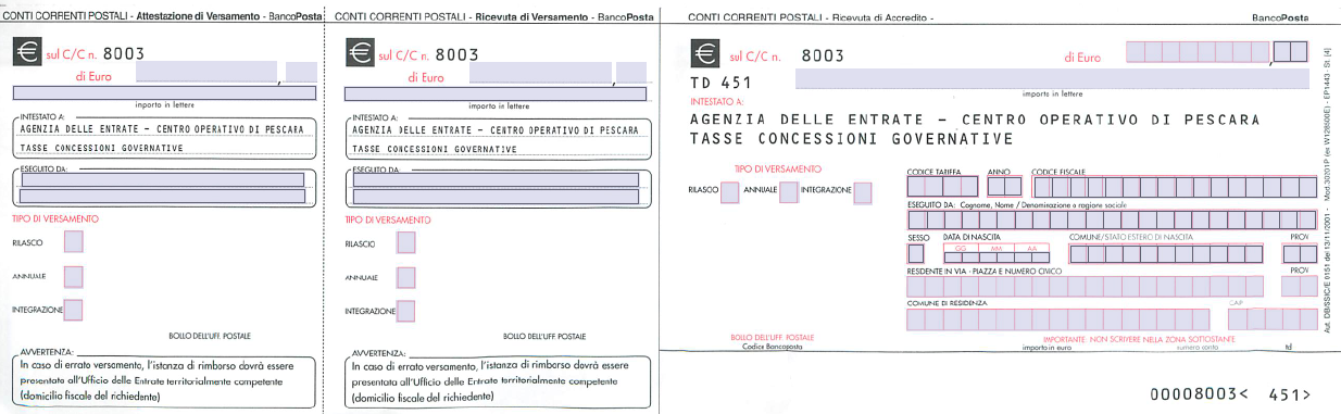 Fac Simile Bollettino 8003 PDF